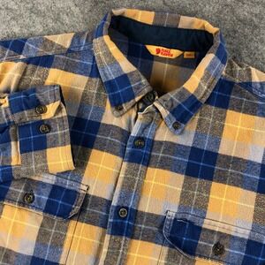 Fjallraven Men's XXL Blue Plaid Sarek Heavy Flannel Shirt